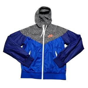 Y2K Nike Jacket  Medium Sportswear Windrunner Hooded Full Zip Active Blue Retro